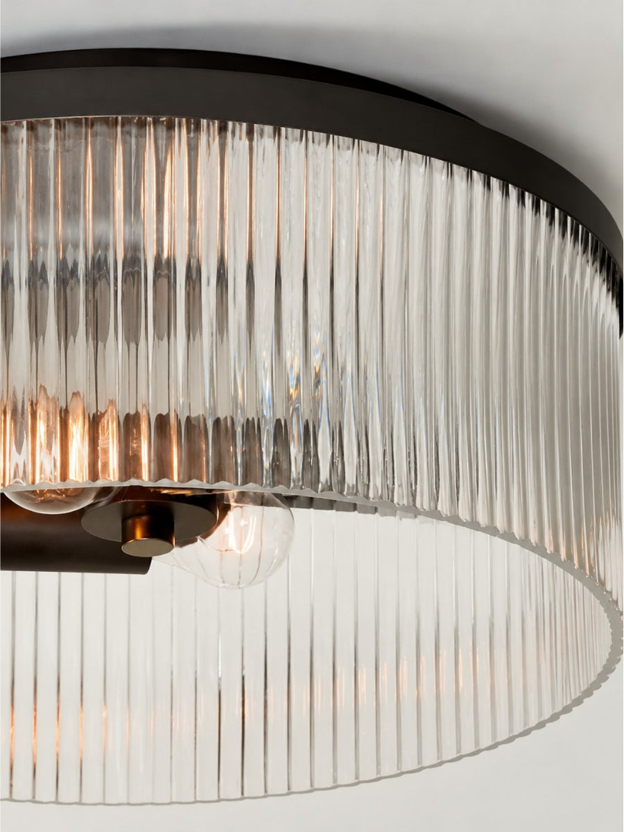 Geribbelde Glazen Plafondlamp Modern Laagbouw Ontwerp Slaapkamer Woonkamer Gang | Sansoti