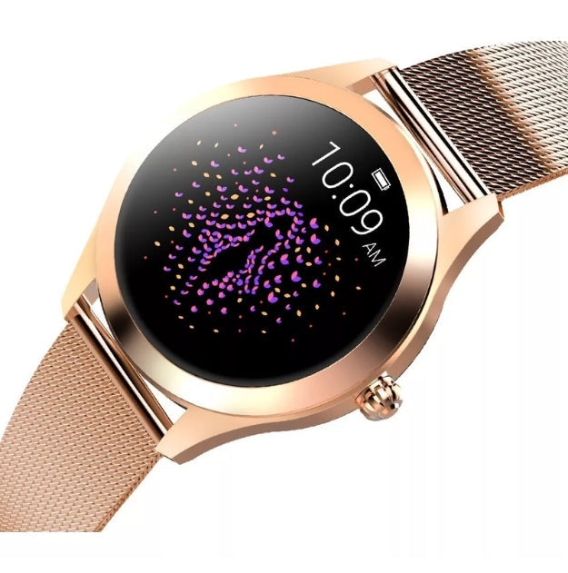 Damski smartwatch z pulsometrem i monitorowaniem ciśnienia krwi – stylowy zegarek z wymiennymi paskami | Sansoti
