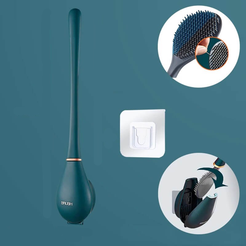Brosse de toilette murale en silicone avec design flexible pour un nettoyage hygiénique et facile | Restfield