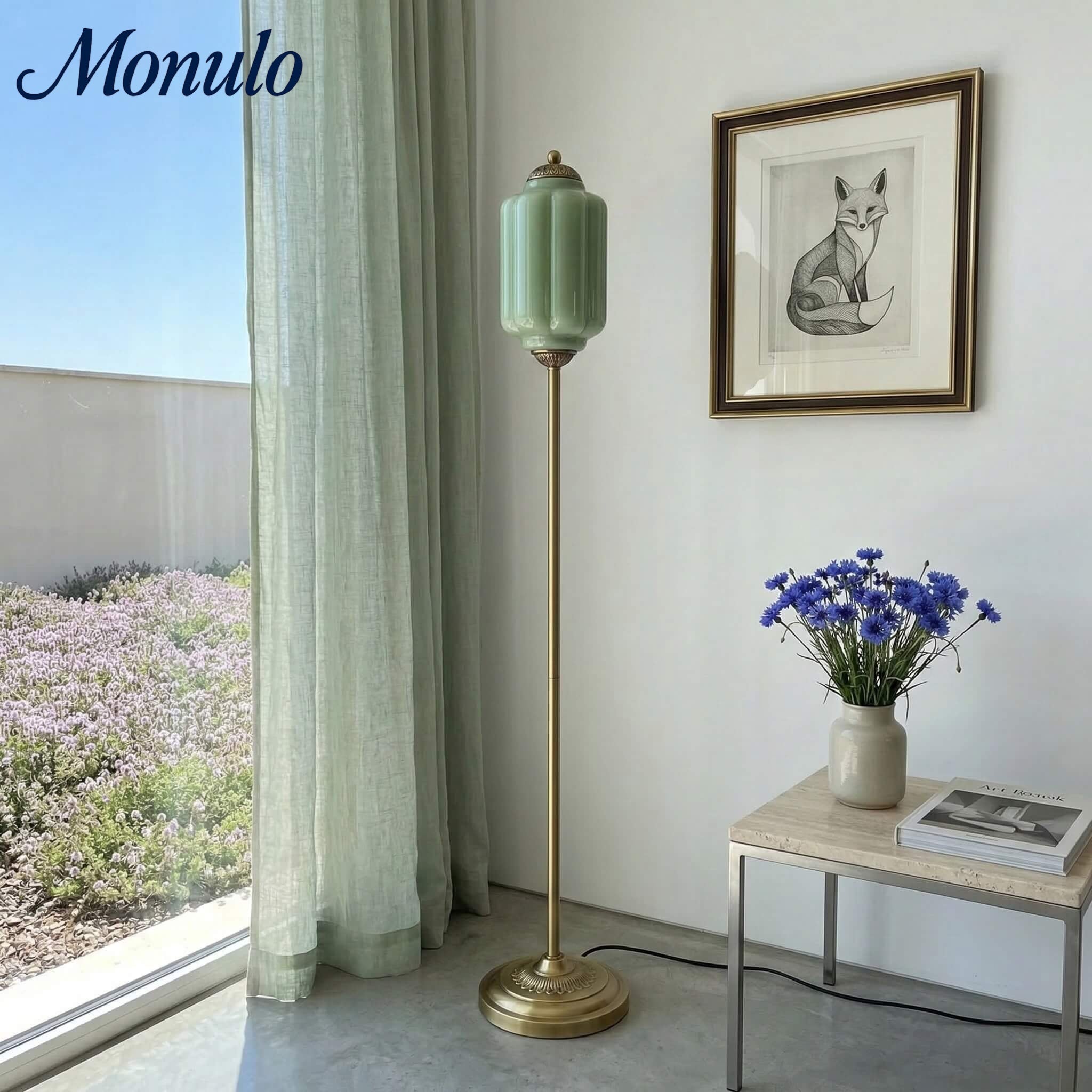 Decoratieve Glazen Pompoen Vloerlamp Retro Organische Stijl Woonkamer Staande Lamp | Sansoti