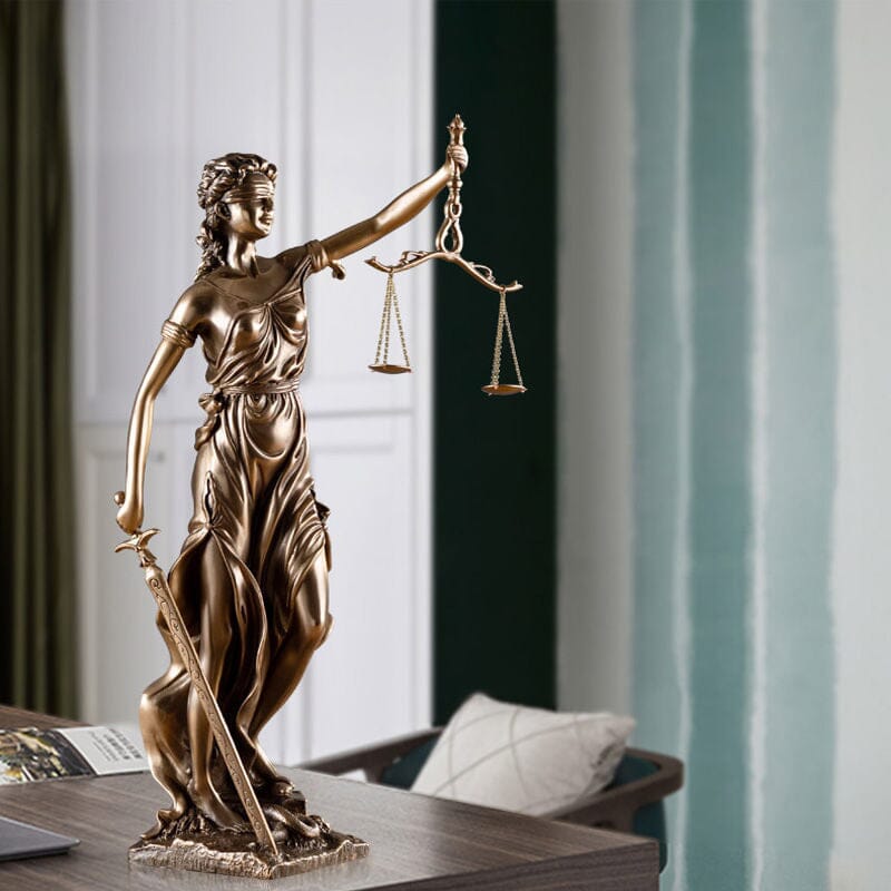 Beeld Godin van Justitia Hars Decoratief Sculptuur Advocaat Kantoor 30cm | Sansoti