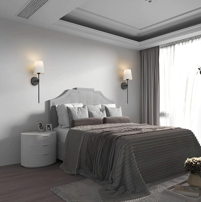 Draadloze LED Wandlamp Oplaadbaar met Afstandsbediening 57cm Metaal Zwart Goud Timer Dimbaar Sfeerlicht | Sansoti