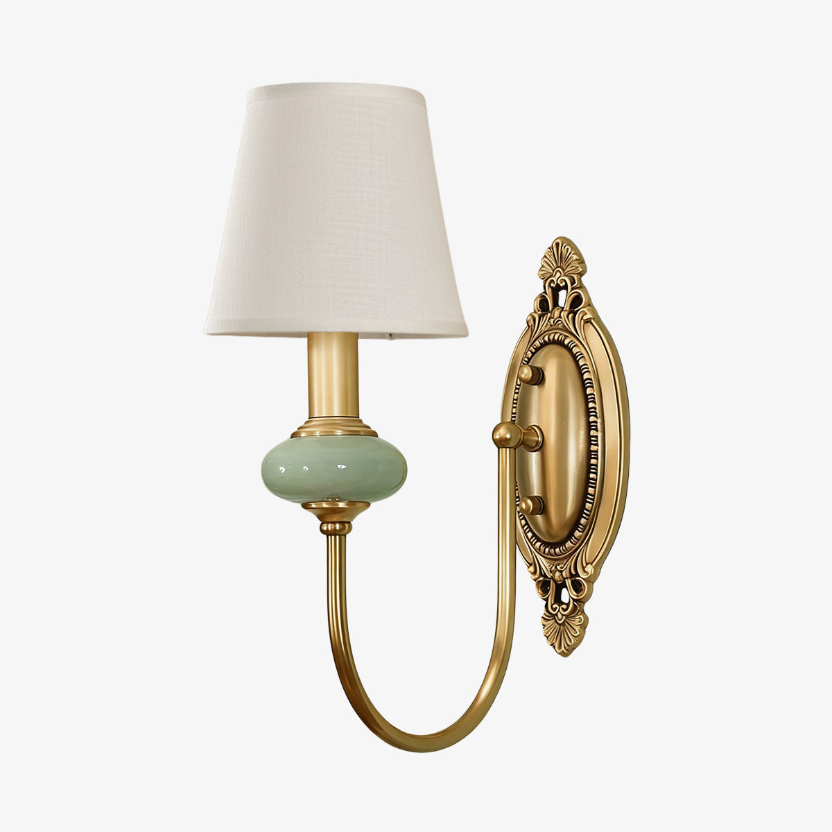 Keramische wandlamp met stoffen kap - 1 of 2 lichtpunten - E27 - diverse kleuren & stijlen | Sansoti