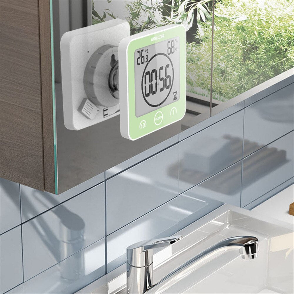 Waterproof Bathroom Clock with Suction Cup 10cm Shower-Resistant Time Display for Damp Spaces Shower Bath Sauna | Sansoti