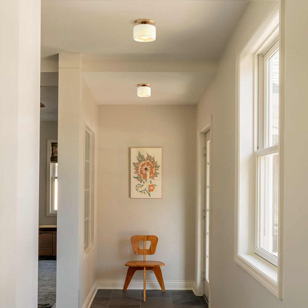 Keramische Plafondlamp Scandinavisch Design met Halfrond Porselein Kap | Sansoti