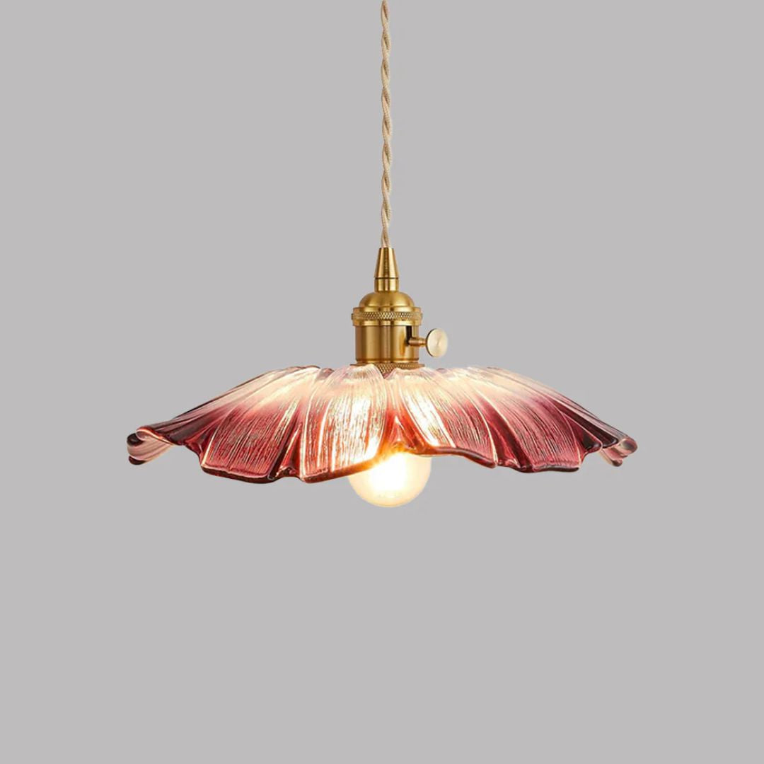 Cullivan Flower Hanglamp Glas Metaal Rood E27 Eettafel Verlichting Vintage Bloem Lamp Hal Sfeerverlichting | Sansoti