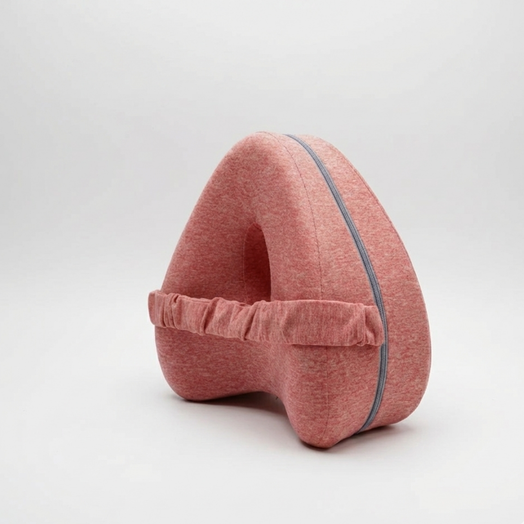 Ergonomic Leg Pillow for Side Sleepers Heart-Shaped Hip Relief Adjustable Strap Breathable Mesh Sleep Comfort | Sansoti