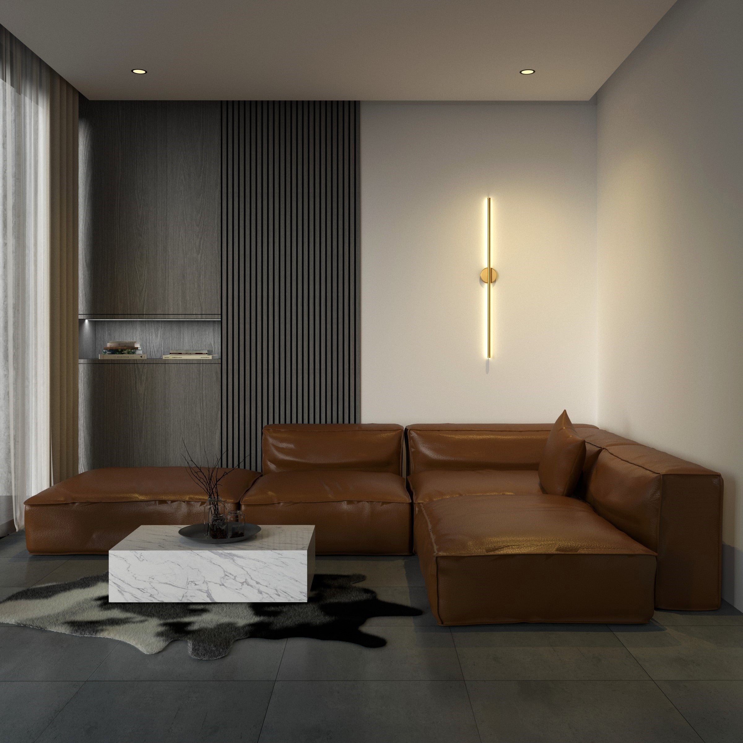 Moderne minimalistische runde Wandleuchte mit integrierter LED-Beleuchtung | Restfield