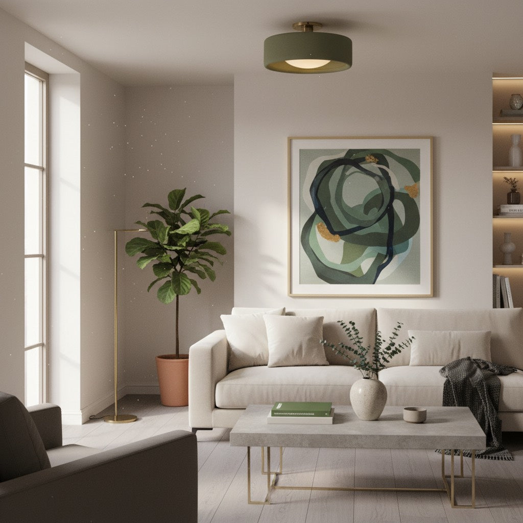 Porselein Plafondlamp Rond Modern – Zachte Sfeerverlichting voor Gang Kantoor Keuken | Sansoti