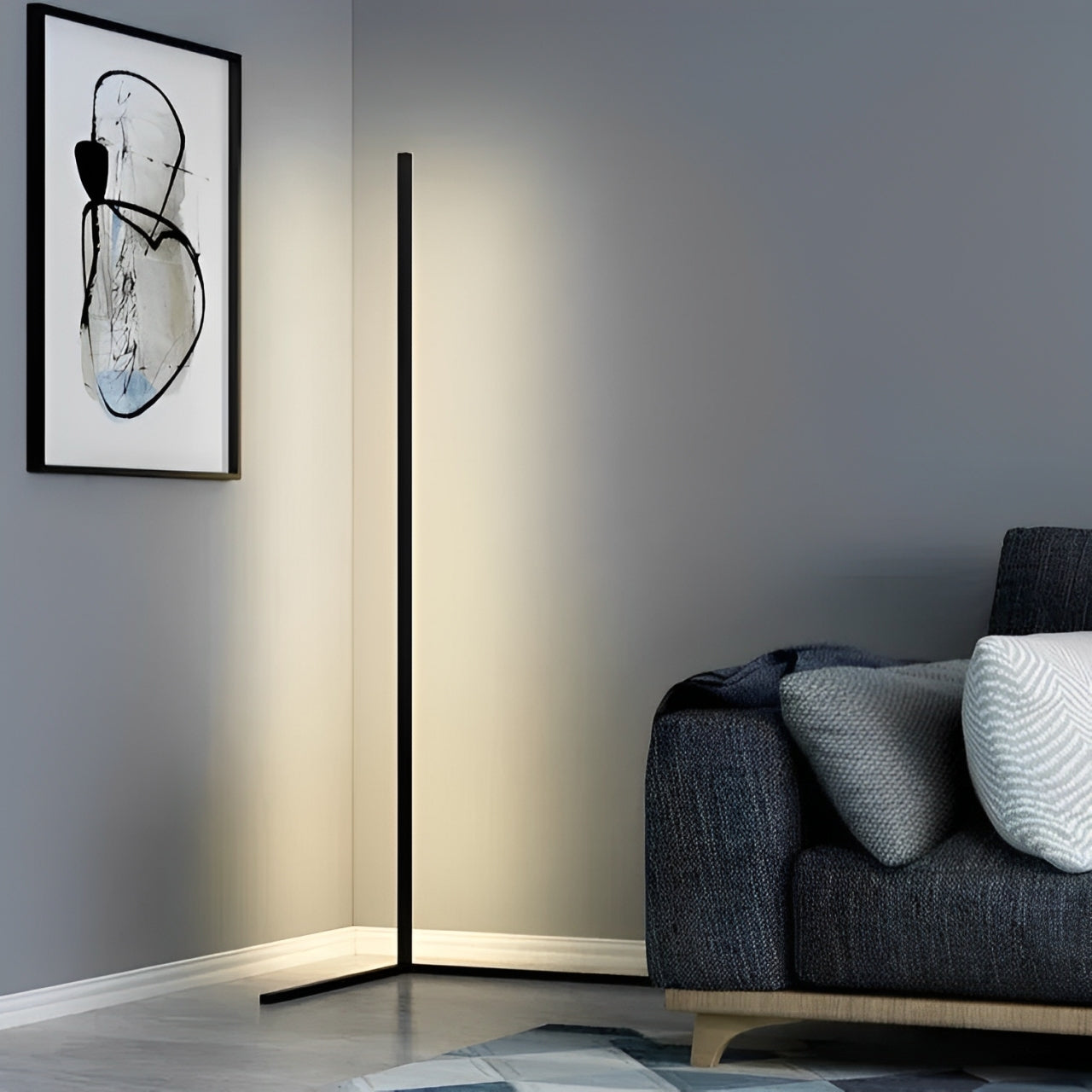 Stehleuchte LED Dimmbar Fernbedienung 142cm Aluminium Minimalistisch Wohnzimmer Schlafzimmer | Restfield