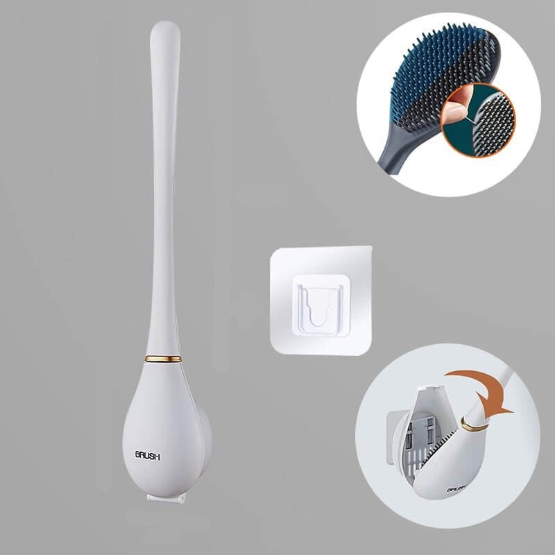 Brosse de toilette murale en silicone avec design flexible pour un nettoyage hygiénique et facile | Restfield