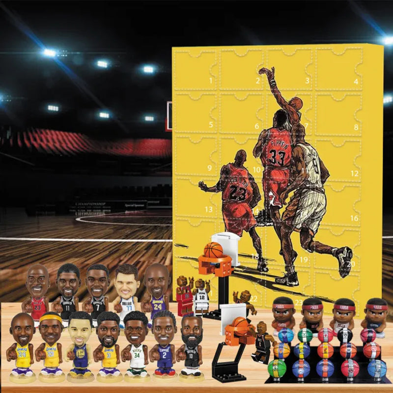 NBA Basketball Advent Calendar 24 Compartments December Countdown Collectible Figures Ornament Memorabilia Fans | Sansoti
