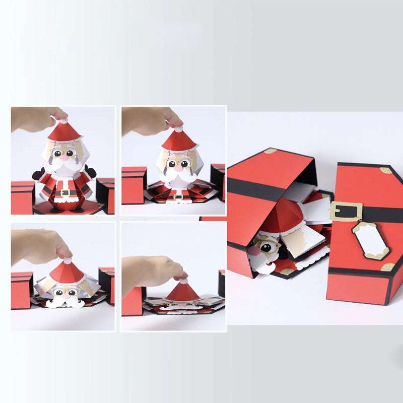 3D Pop-up Surprisebox met Kerstman Figuur voor Grappige Kerstgroet Interactief Cadeau Kerstkaart Verrassing | Sansoti