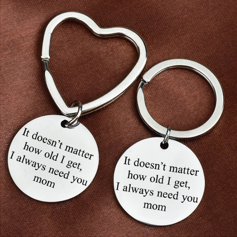 Sleutelhanger Moeder-Kind Symbool Metaal Zilver Hartvorm 25-30mm Dagelijks Gebruik Aandenken Cadeau Accessoire | Sansoti