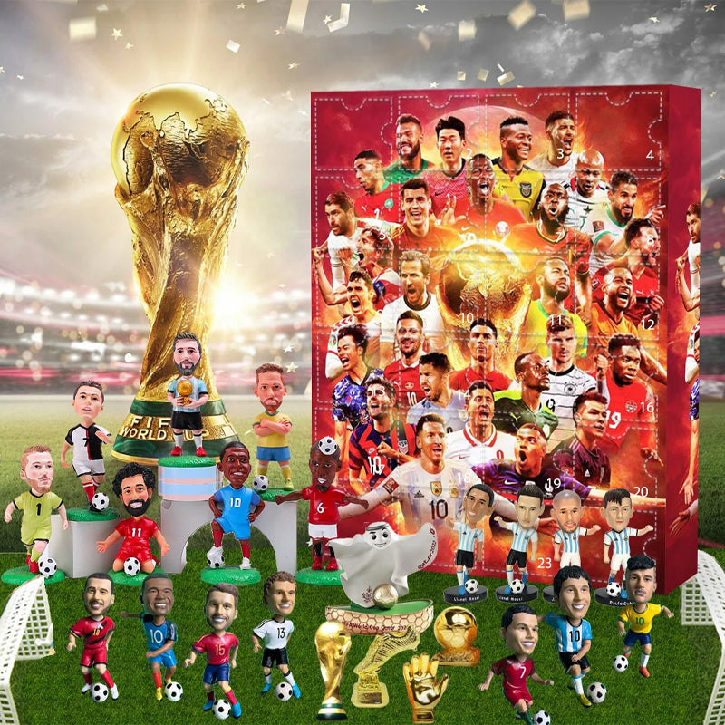 Football Advent Calendar 2026 with 24 Play Figures for Young Fans, Christmas Countdown Gift Set, December Festivities | Sansoti