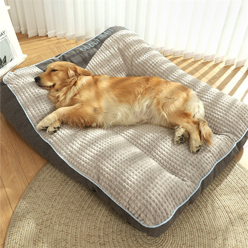 Hundebett Plüsch Rutschfest Waschbar Braun 80x64cm Orthopädisches Hundebett Groß