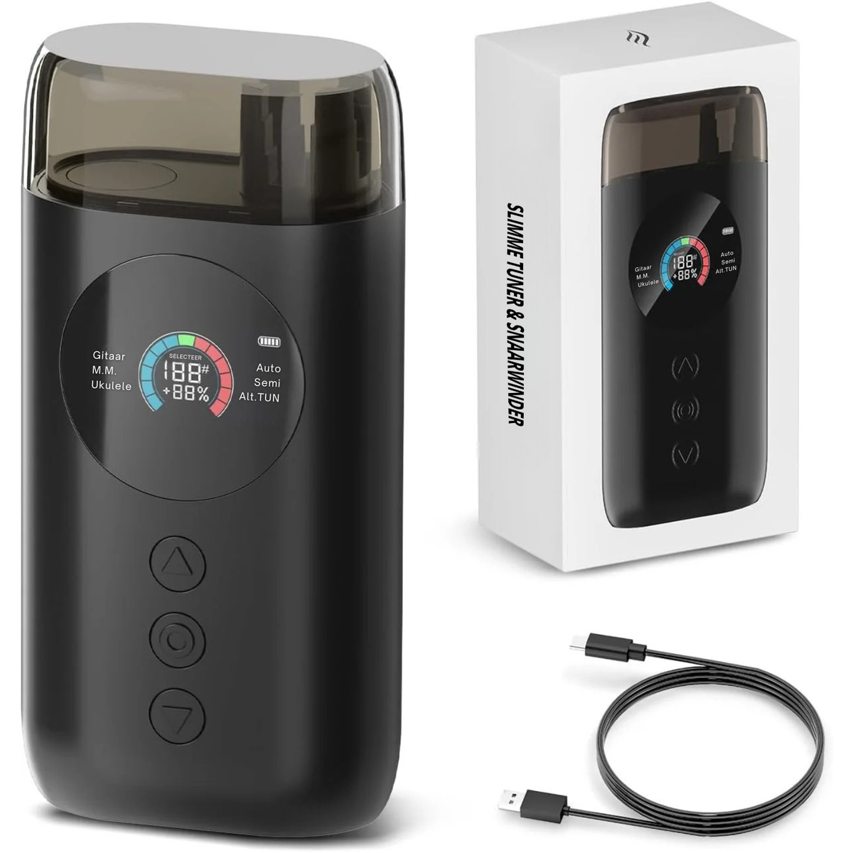Accordeur automatique pour instruments à cordes avec enrouleur de cordes pour guitare, basse et ukulélé, rechargeable par USB-C, accessoire | Sansoti
