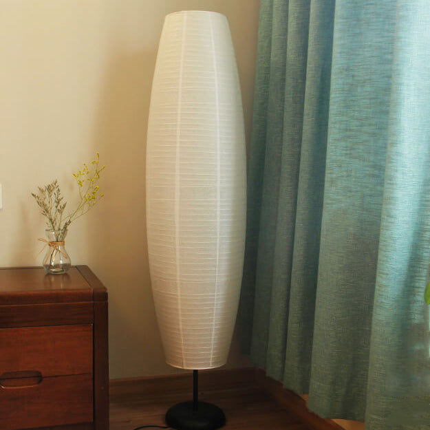 Stehleuchte Reispapier Säule 2xE14 137cm Wohnzimmer Schlafzimmer Skandinavische Stehlampe Weiß Papier Schirm Stimmungslicht | Restfield