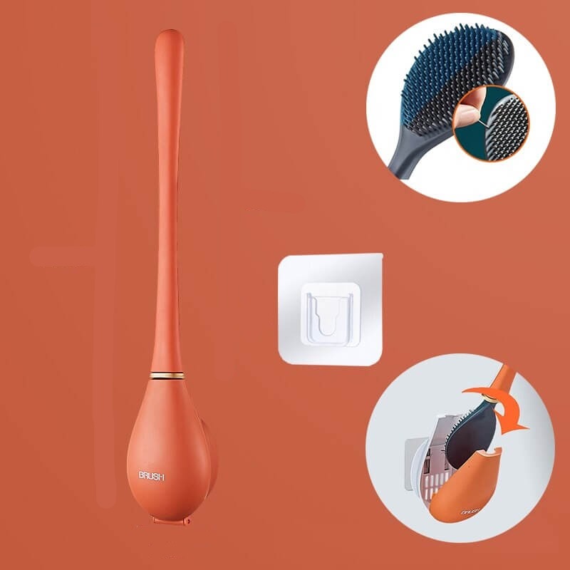 Brosse de toilette murale en silicone avec design flexible pour un nettoyage hygiénique et facile | Restfield