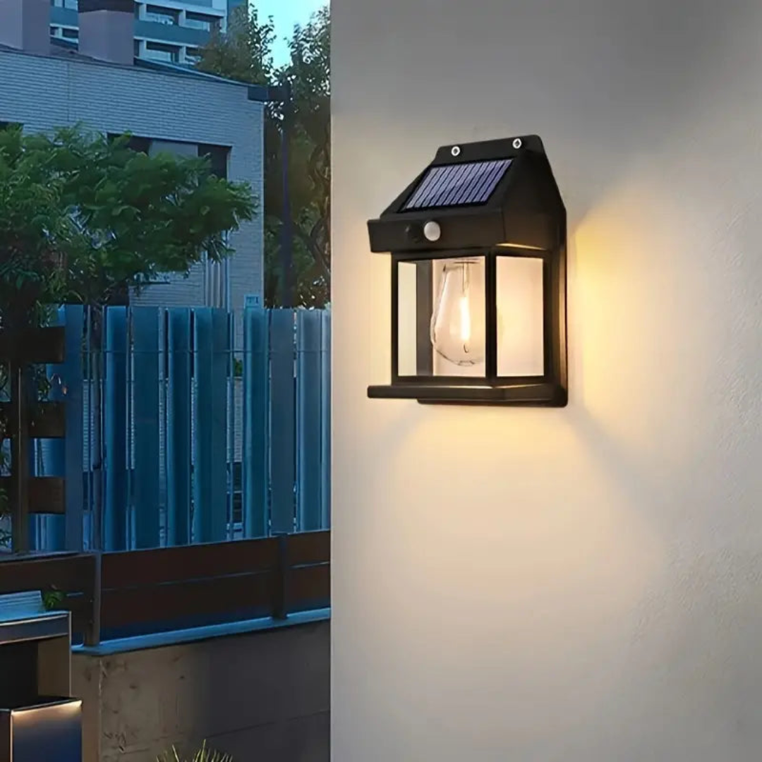 Solar-Außenlampe mit Bewegungssensor 3 W LED IP44 wasserdichte Wandleuchte für Garten Terrasse Balkon Auffahrt Beleuchtung | Sansoti
