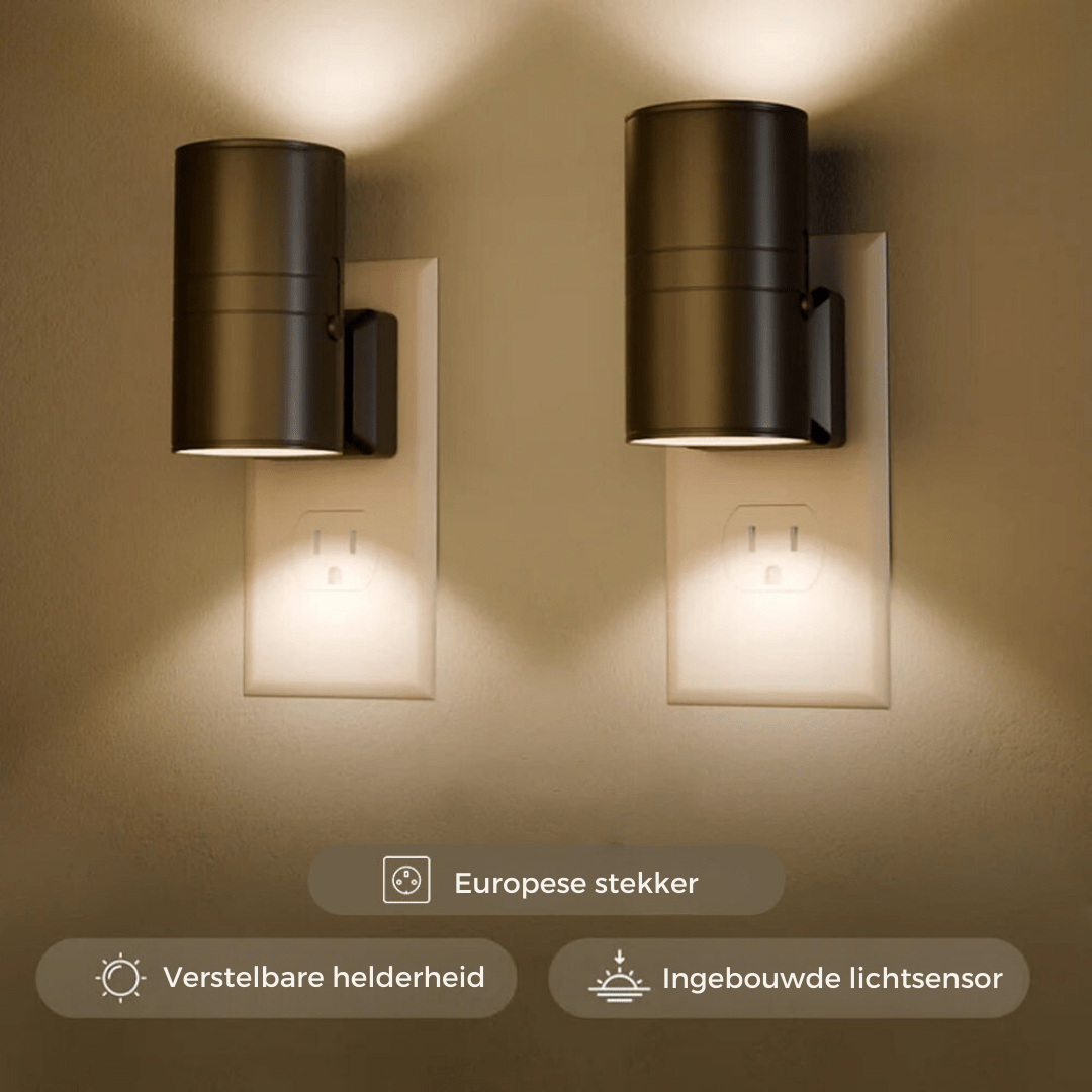Restfield | Wandleuchte mit Lichtsensor für Steckdose – Warmes LED-Nachtlicht