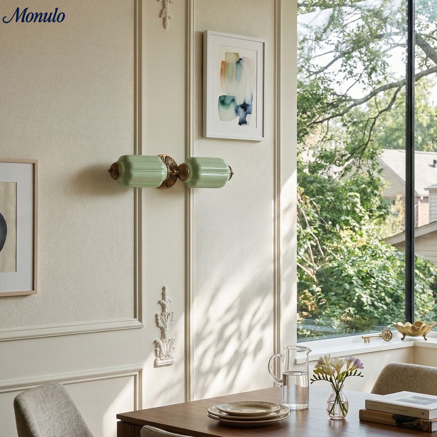 Vintage Glazen Wandlamp Horizontaal Model Eloise Lichtbron voor Woonkamer en Gang | Sansoti