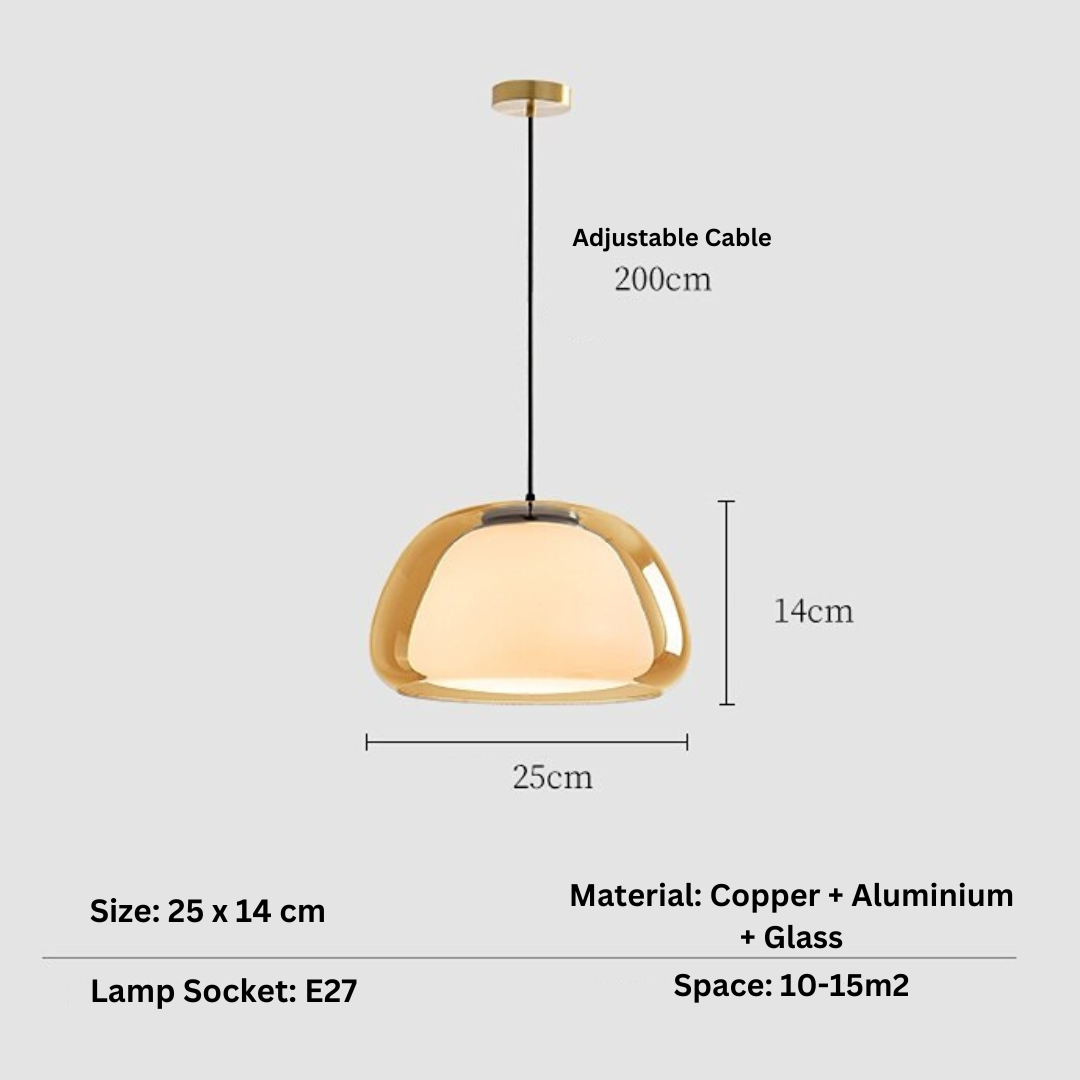 Globe Hanglamp met Gerookte Glazen Bol – Gouden, Zwarte of Transparante Afwerking | Scandinavisch Design | Sansoti