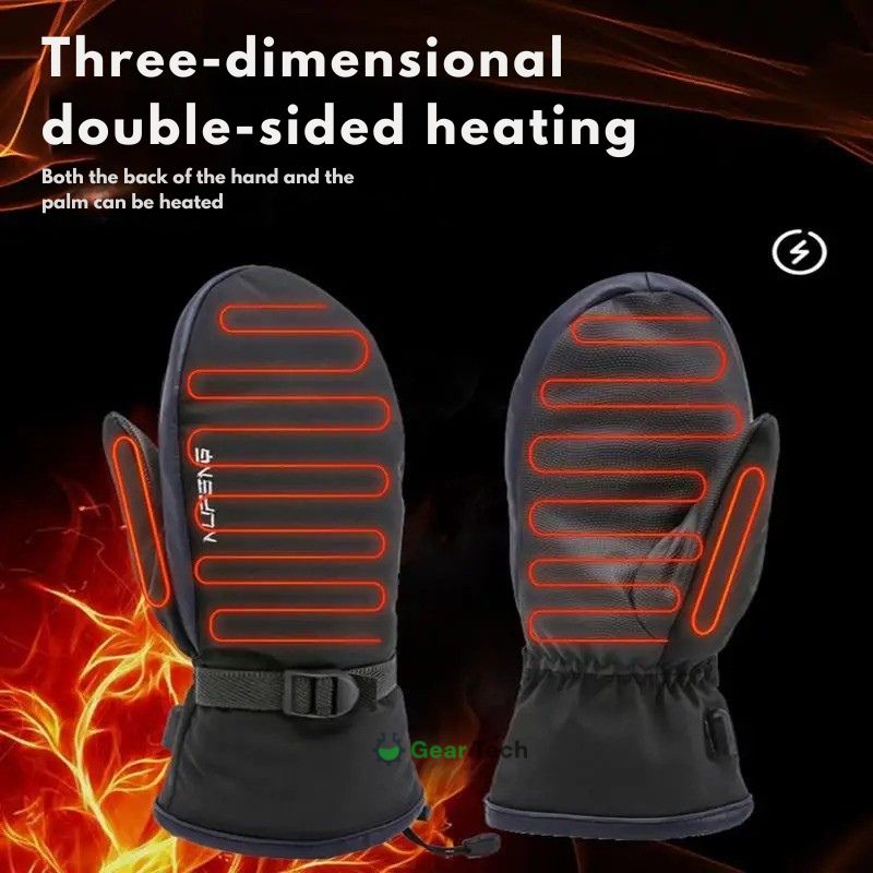 USB Verwarmde Handschoenen Dubbelzijdig Waterafstotend Touchscreen Winterwarmte Skiwanten Outdoor Vingertoppen | Sansoti