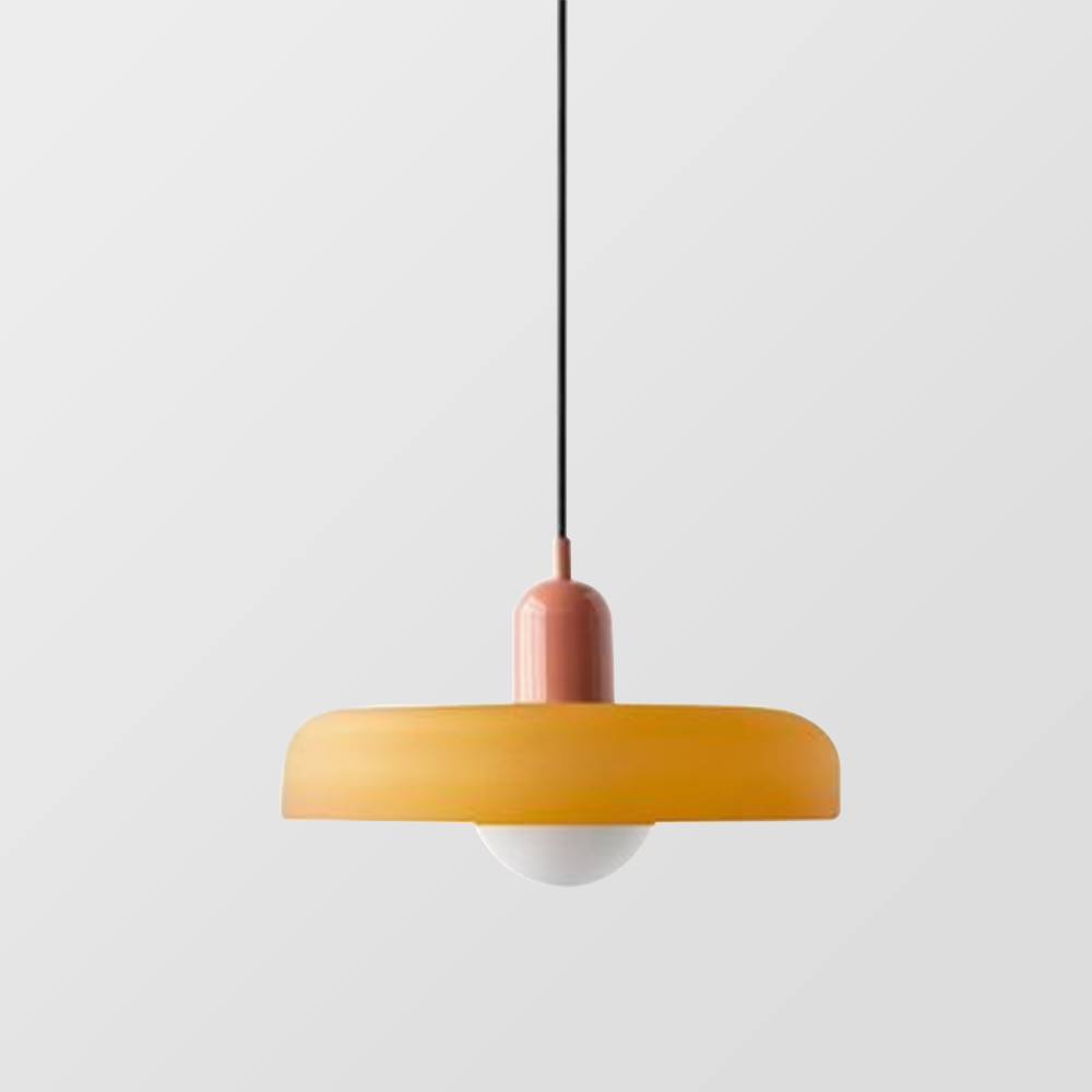 Glazen Hanglamp Bauhausstijl Gekleurd Glas Rond Ø25-35cm E27 Verstelbaar Eettafel Plafondlamp Retro Design | Sansoti