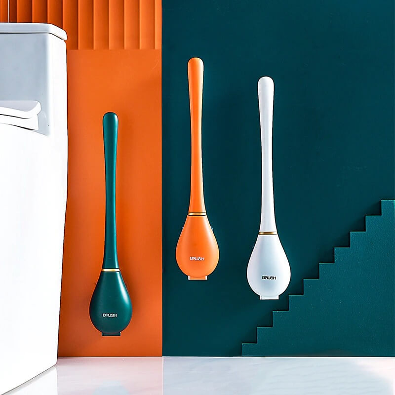 Brosse de toilette murale en silicone avec design flexible pour un nettoyage hygiénique et facile | Restfield