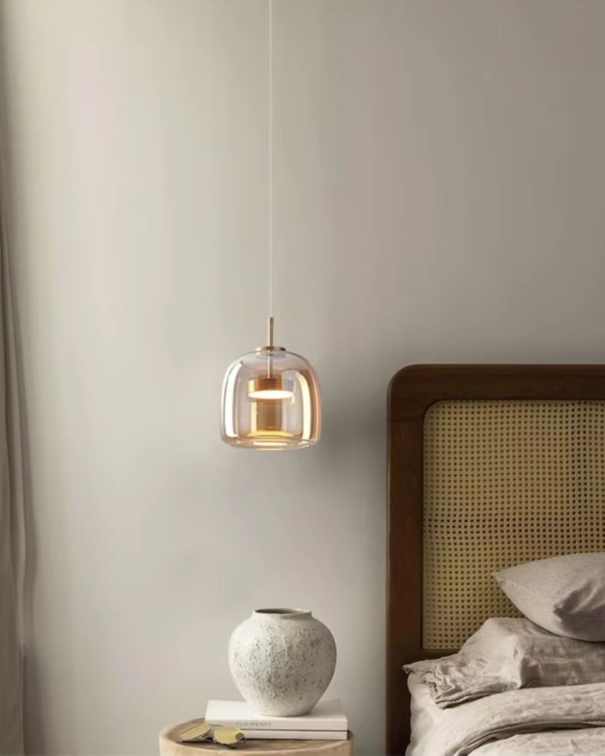 Hanglamp Rookglas met LED Verlichting Goud Zwart Amber Dimbaar Eetkamer | Scandinavische Glazen Plafondlamp Metalen Finish Keukeneiland Moderne Verlichting Woonkamer Design | Sansoti