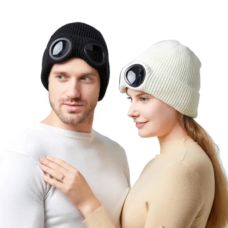 Bonnet d’hiver tricoté avec masque de ski intégré, unisexe, chaud, doublure polaire, coupe-vent, pour le ski, le snowboard et les activités de plein air | Sansoti