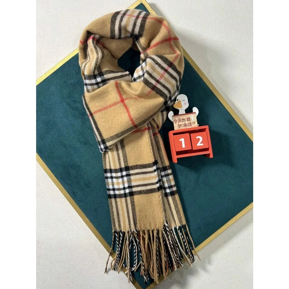 Checked Scarf with Soft Cashmere Touch, Winter Warmth for the Neck, Unisex Accessory for Men and Women, Outdoor | Sansoti