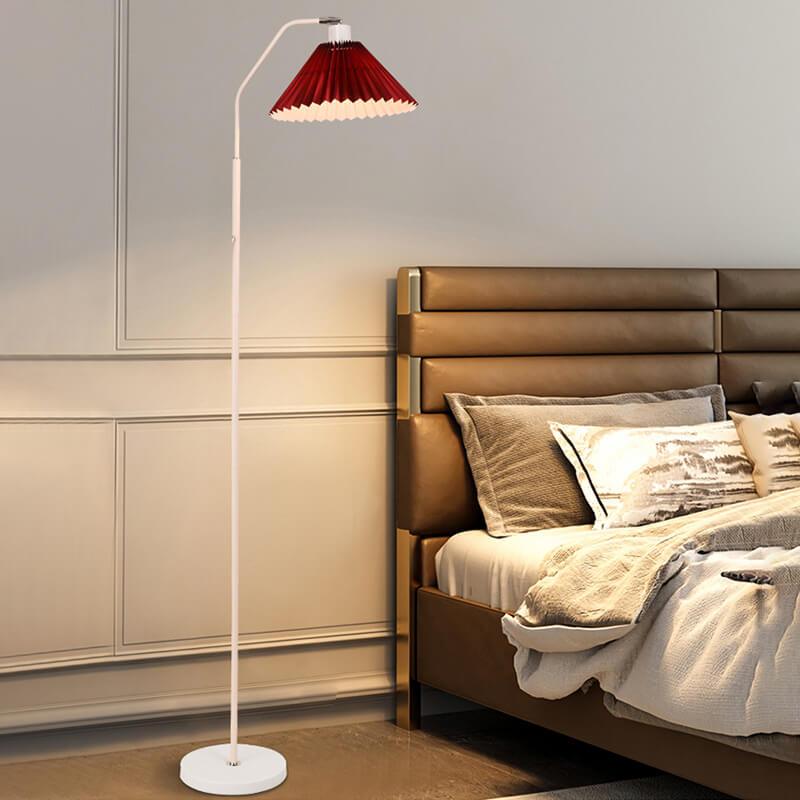 Stehleuchte Plissierter Schirm Metall 149cm Wohnzimmer Schlafzimmer Dimmbar Standleuchte Stoff Retro Skandinavisch Leselampe | Restfield