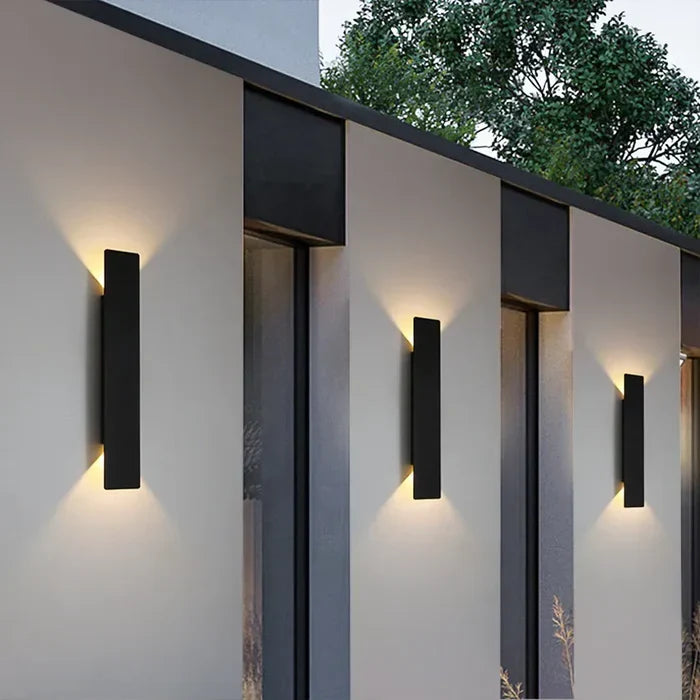 Aluminium-Außenwandleuchte, wasserdicht IP65, moderne Fassadenleuchte für Garten, Terrasse, Auffahrt und Eingang, Außenbeleuchtung | Sansoti