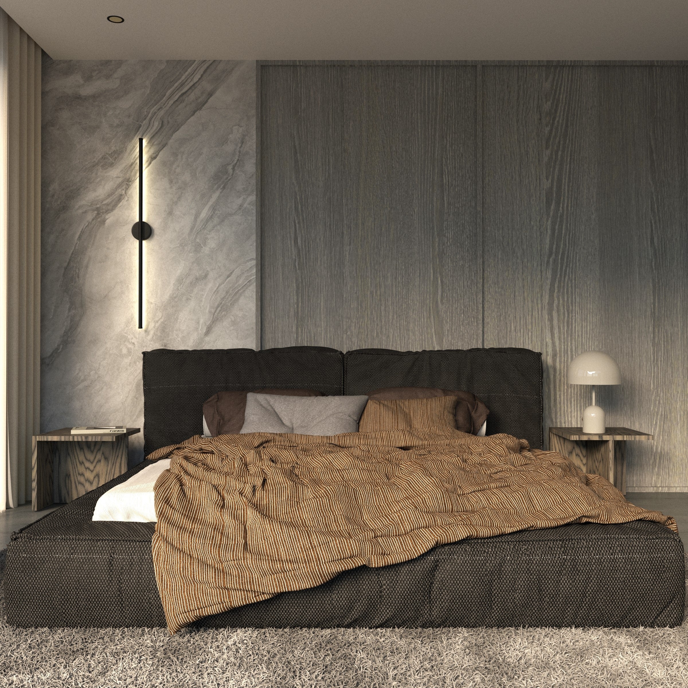 Moderne minimalistische runde Wandleuchte mit integrierter LED-Beleuchtung | Restfield