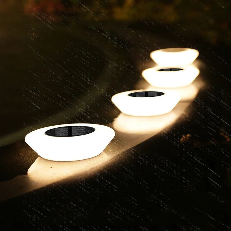 Solar Tuinverlichting 4-delig Set voor Paden en Borders Weervast LED Buitenlampen Automatisch Dag-Nacht Sensor Zwart | Sansoti