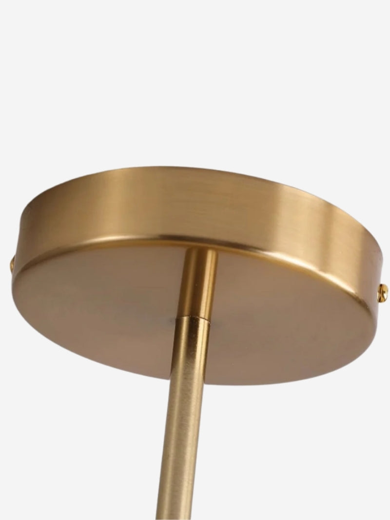 Plafondlamp Glazen Schijf Bauhaus Design Messing of Chroom Oranjegeel of Wit Glas Retro Stijlvolle Verlichting | Sansoti