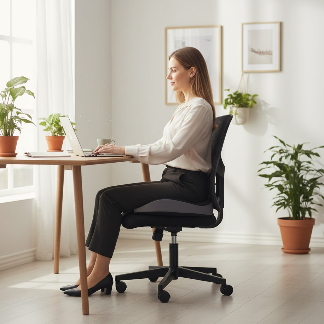 Ergonomisch Zitkussen Memory Foam Ademend Antislip Wasbaar Hoes Kantoor Auto Rolstoel 44x14cm | Sansoti