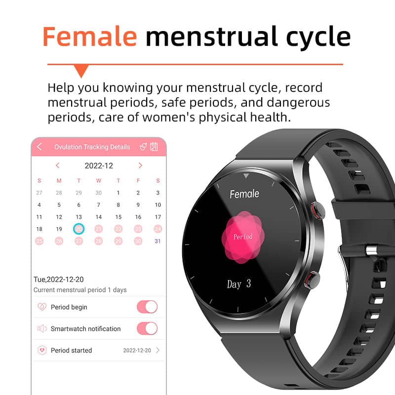 Smartwatch met Hartslagmeting en Bloedsuikermonitoring Digitaal Horloge Zwart Gezondheidshorloge Sporthorloge | Sansoti