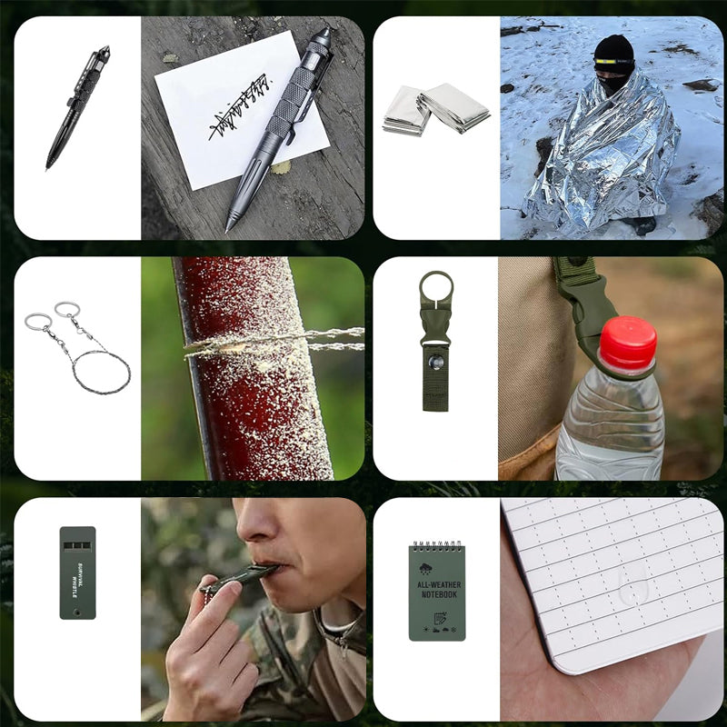 Outdoor Survival Adventskalender 24 Dagen – Compleet Overlevingsset met Gadgets en Gereedschap voor Avonturiers | Sansoti