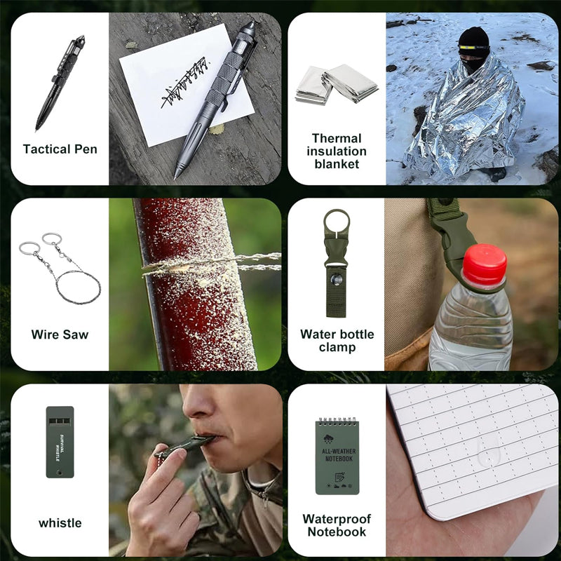 Advent Calendar with Survival Tools, 24 Compartments, Outdoor Camping Hiking Survival Kit Christmas Decoration | Sansoti