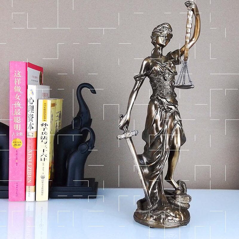Beeld Godin van Justitia Hars Decoratief Sculptuur Advocaat Kantoor 30cm | Sansoti