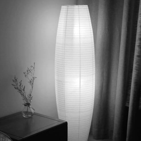Stehleuchte Reispapier Säule 2xE14 137cm Wohnzimmer Schlafzimmer Skandinavische Stehlampe Weiß Papier Schirm Stimmungslicht | Restfield