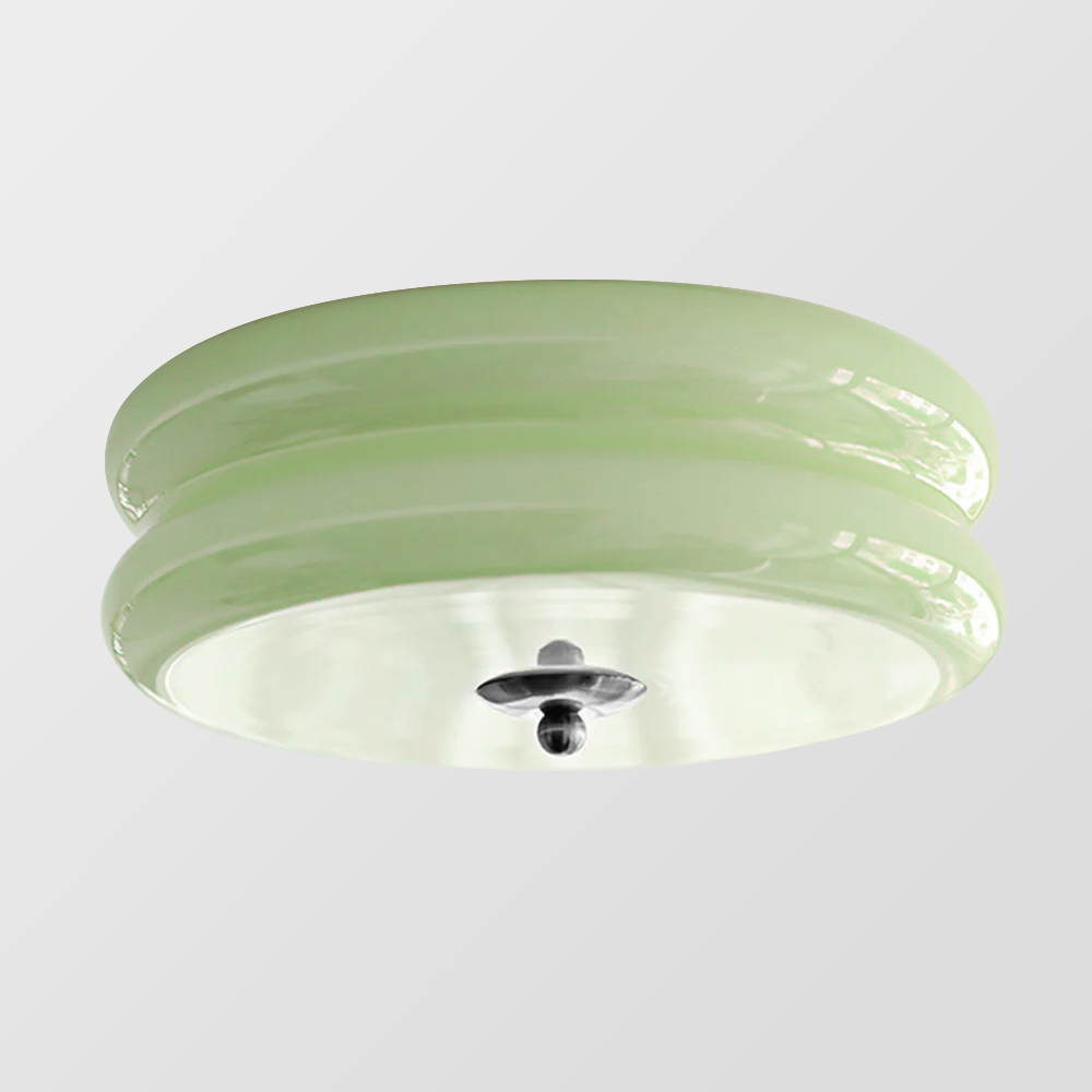 LED plafondlamp glas metaal crème 13 cm slaapkamer woonkamer art deco plafondverlichting rond warm licht neutraal licht wit licht | Sansoti