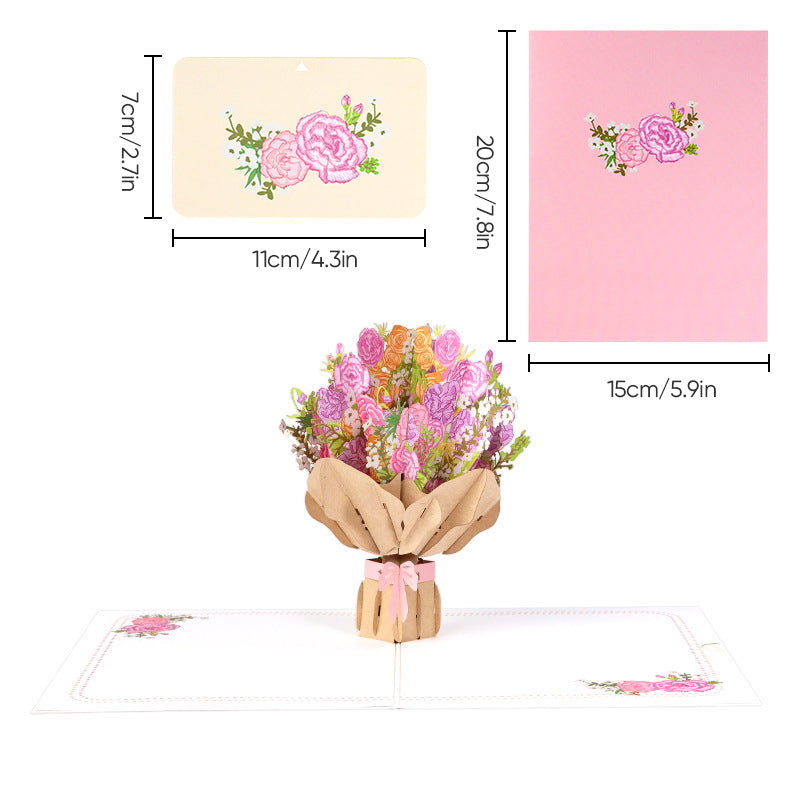 3D-Pop-up-Grußkarte mit Blumenmotiv für Muttertag, Geburtstag und Jubiläum - persönliches Geschenk und Grußkarte | Sansoti