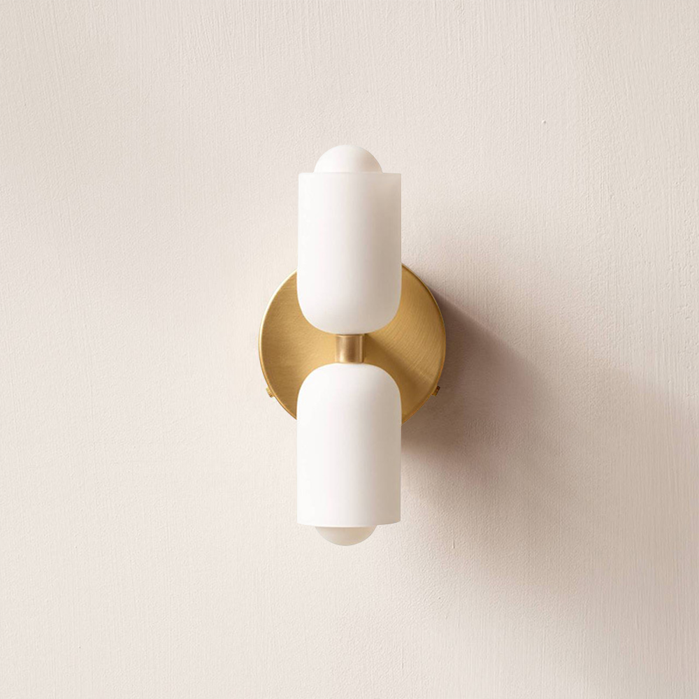 Wall lamp with Double Acrylic Shades – Stylish Up & Down Lighting for Hallway Bedroom Living Room Corridor | Sansoti