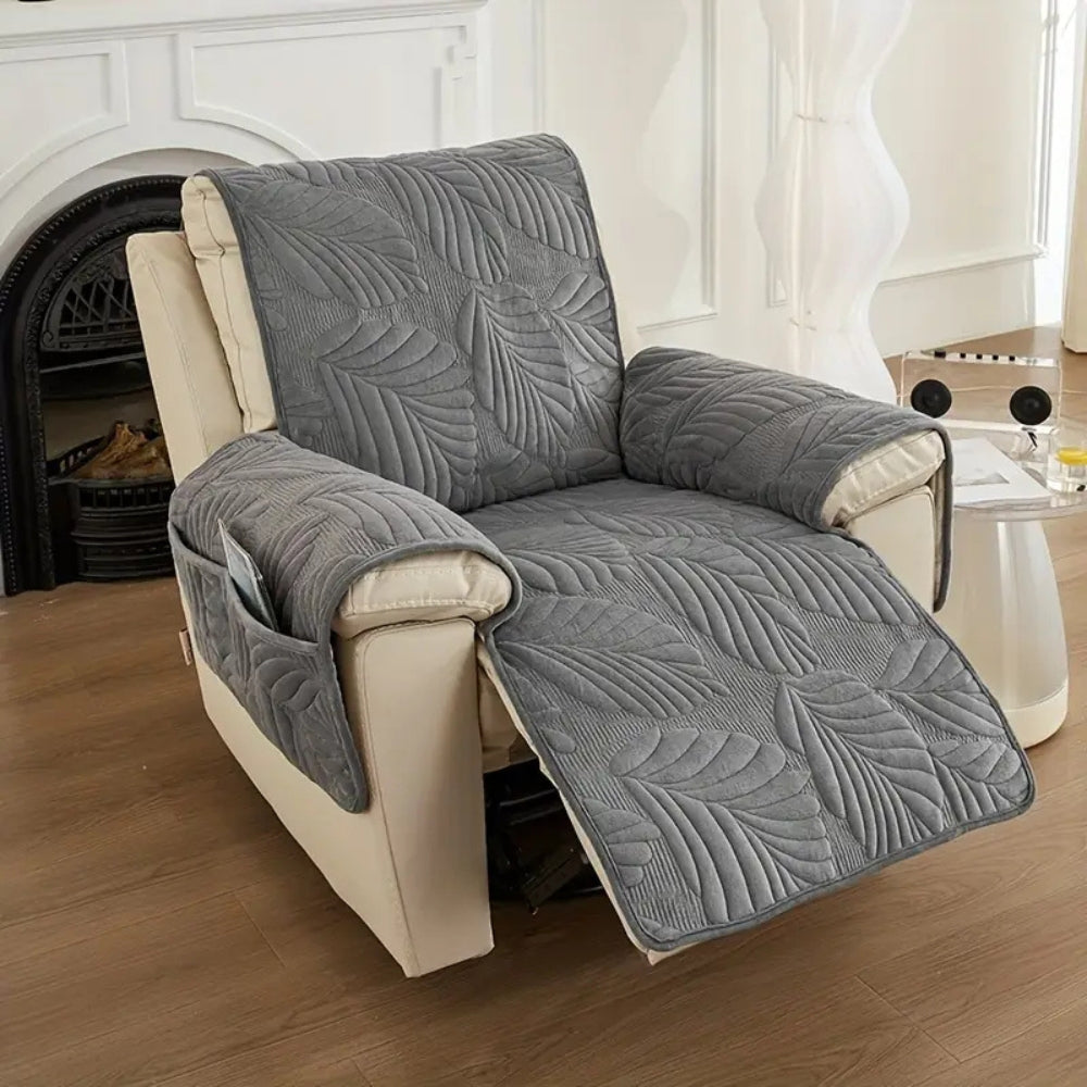 Stoelhoes voor Relaxstoel met Bladpatroon – Universele Slipcover voor Fauteuil Bescherming tegen Vlekken – Antislip Hoes met Groen Motief | Sansoti
