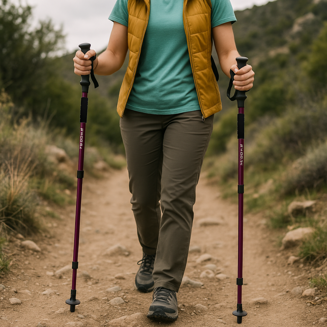 Inklapbare Wandelstokken 4-delig Verstelbaar 64-134cm Aluminium Lichtgewicht Trekking Bergen Outdoor | Sansoti