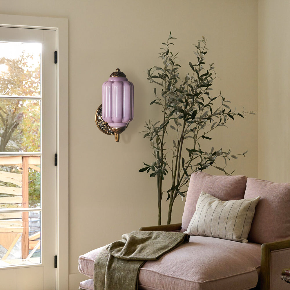 Vintage Wandlamp met Melkglas en Geolied Messing – Klassieke Retro Verlichting voor Hal, Slaapkamer, Woonkamer | Sansoti